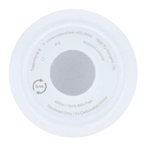 Recycelter Edelstahl-Thermobecher für Kaffee zum Mitnehmen, 400 ml Weiss | ohne Werbeanbringung | Nicht verfügbar | Nicht verfügbar