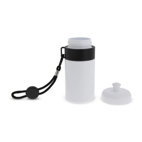 Sportflasche mit Halteschlaufe 500ml Weiss-Schwarz | ohne Werbeanbringung | Nicht verfügbar | Nicht verfügbar | Nicht verfügbar