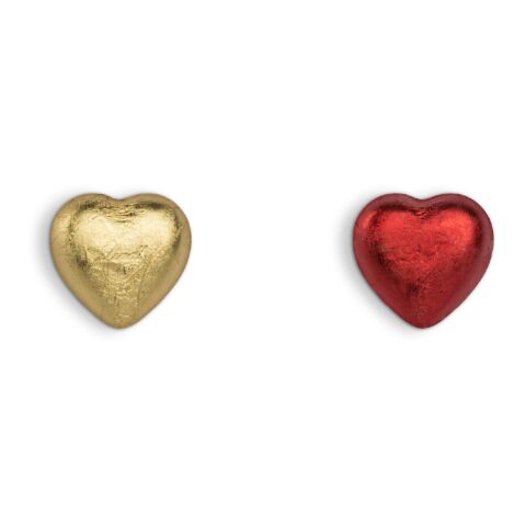 Werbekarte mit Lindt Schokoladen Herz 5 g gold | ohne Werbeanbringung