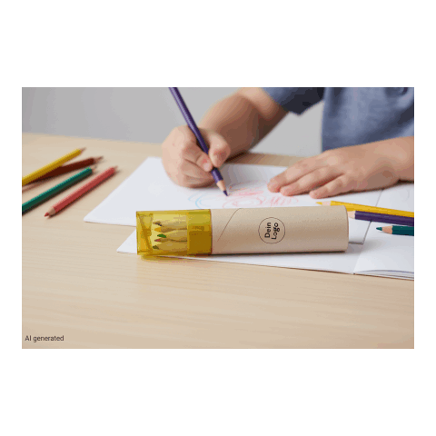 6-teiliges Buntstifte-Set mit Anspitzer transparent grau | ohne Werbeanbringung | Nicht verfügbar | Nicht verfügbar | Nicht verfügbar