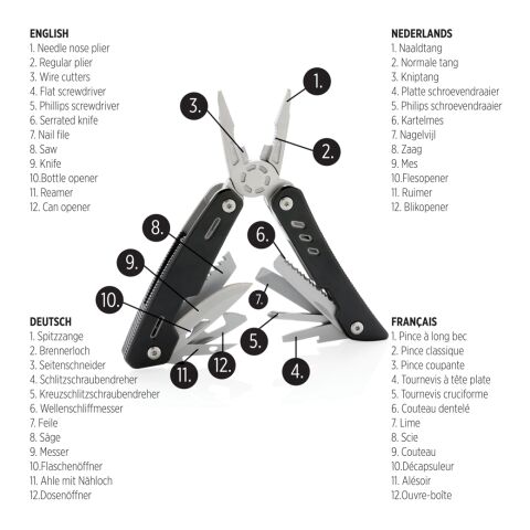 Solid Multitool schwarz | ohne Werbeanbringung | Nicht verfügbar | Nicht verfügbar | Nicht verfügbar