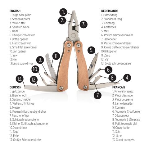 Holz Multitool braun | ohne Werbeanbringung | Nicht verfügbar | Nicht verfügbar