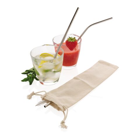 3-teiliges Trinkhalm-Set aus Stainless Steel silber | ohne Werbeanbringung | Nicht verfügbar | Nicht verfügbar