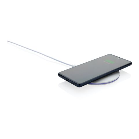 15W-Wireless-Fast-Charger aus recyceltem RCS-Kunststoff weiß | ohne Werbeanbringung | Nicht verfügbar | Nicht verfügbar