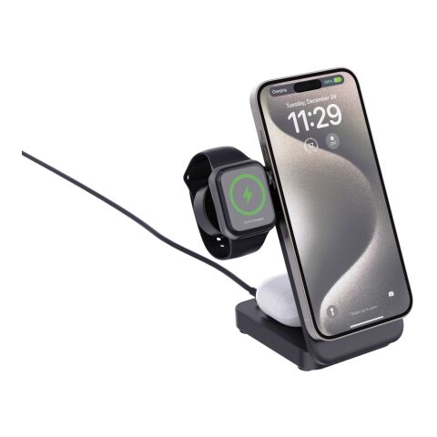 Urban Vitamin Arcadia 15W 3in1 Magnet-Charger aus RCS rABS schwarz | ohne Werbeanbringung | Nicht verfügbar | Nicht verfügbar