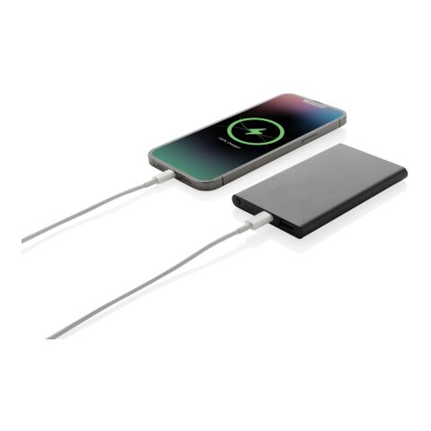 4.000mAh Type-C Powerbank aus RCS recyeltem ABS &amp; Aluminium schwarz | ohne Werbeanbringung | Nicht verfügbar | Nicht verfügbar