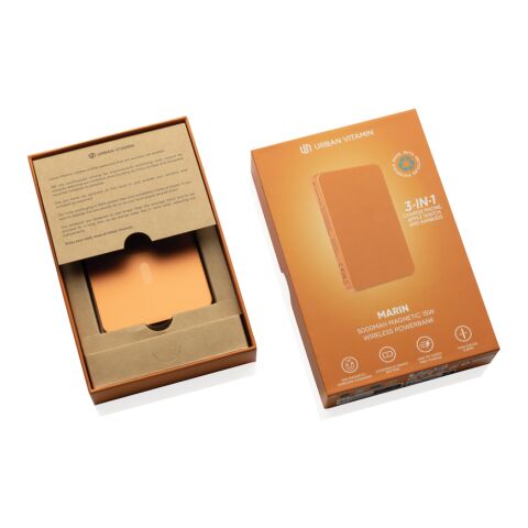 Urban Vitamin Marin 5.000mAh magnet. 15W Wireless Powerbank orange