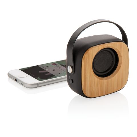 Bambus 3W Wireless Fashion Speaker schwarz | ohne Werbeanbringung | Nicht verfügbar | Nicht verfügbar