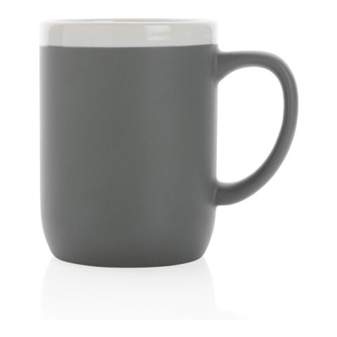 Keramiktasse mit weißem Rand, 300ml grau-weiß | ohne Werbeanbringung | Nicht verfügbar | Nicht verfügbar
