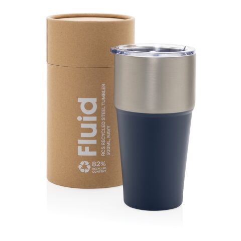 Fluid Becher aus RCS-zertifiziert recyceltem Stahl, 500ml navy blau | ohne Werbeanbringung | Nicht verfügbar | Nicht verfügbar