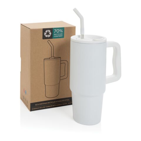 Embrace Deluxe Becher aus RCS recyceltem Edelstahl 900ml weiß | ohne Werbeanbringung | Nicht verfügbar | Nicht verfügbar