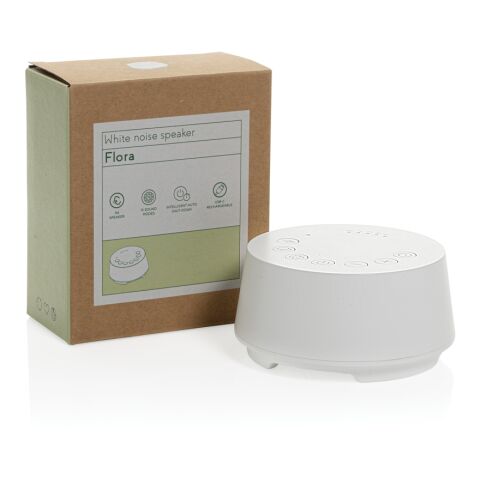 Flora RCS White-Noise-Lautsprecher aus recyceltem Kunststoff weiß