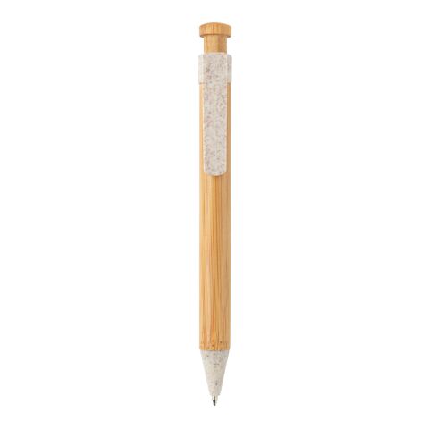 Bambus Stift mit Wheatstraw-Clip weiß | ohne Werbeanbringung | Nicht verfügbar | Nicht verfügbar