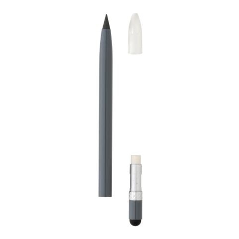 Tintenloser Stift aus Aluminium mit Radiergummi grau | ohne Werbeanbringung | Nicht verfügbar | Nicht verfügbar