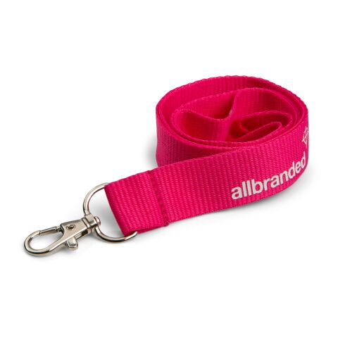 Polyester Schlüsselband PMS Wunschfarbe | ohne Werbeanbringung | 15 mm | Runder Karabiner | Metall-Verschluss | Ohne Safetyclip | Ausweishülle hoch