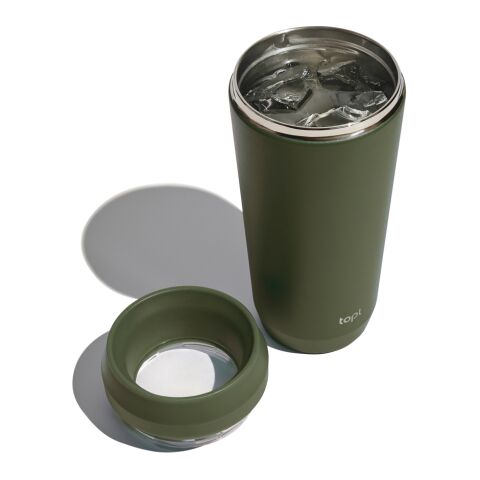 Topl-Trinkbecher aus rec. Stahl mit 360-Grad-Deckel 354ml grün | ohne Werbeanbringung | Nicht verfügbar | Nicht verfügbar