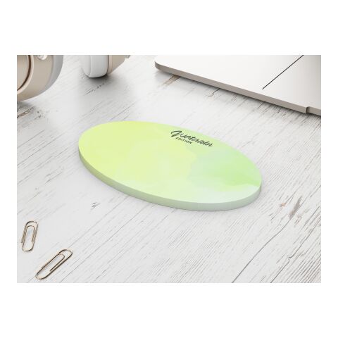 Haftnotizblock Form 125 × 72 mm RECYCLING formgestanzt 100 × 60 mm | ohne Werbeanbringung | Oval