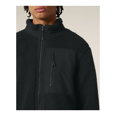 POD Stanley&amp;Stella - Brooker Unisex-Sherpa-Jacke schwarz | XL | Nicht verfügbar | DTF Linke Brust | Nicht verfügbar