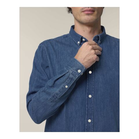 Stanley&amp;Stella - Stanley Denim Shirt Mittelblau | S | ohne Werbeanbringung