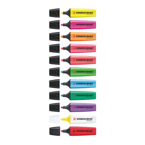 STABILO BOSS ORIGINAL 4er-Set Leuchtmarkierer 2-farbiger Siebdruck