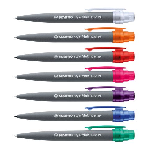 STABILO style fabric Kugelschreiber grau/weiß | ohne Werbeanbringung | ohne Werbeanbringung