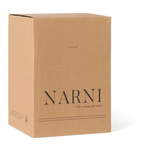 VINGA Narni Laterne aus RCS recyceltem ABS braun-weiß | ohne Werbeanbringung | Nicht verfügbar | Nicht verfügbar