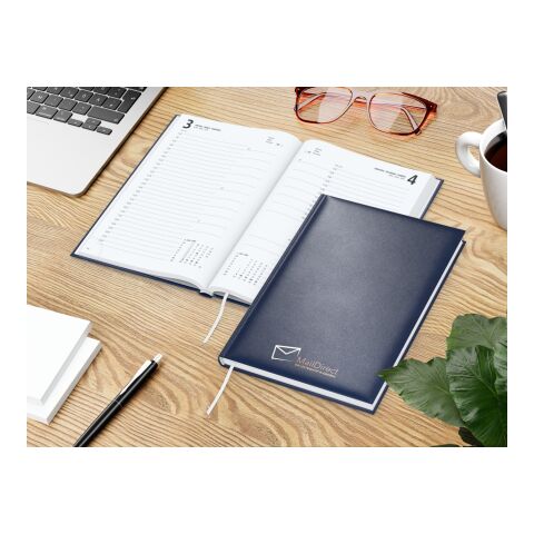 Tageskalender Basic EXPRESS Mo.–Fr. je 1 Seite 320 Seiten Kunstleder-Hardcover Dunkelblau | DIN A5 | ohne Werbeanbringung