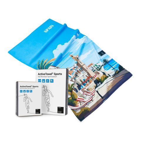 ActiveTowel® Sports Microfaser Sporthandtuch mit individuellem Schuber, All-Inclusive-Paket ohne Werbeanbringung | 100 x 40 cm