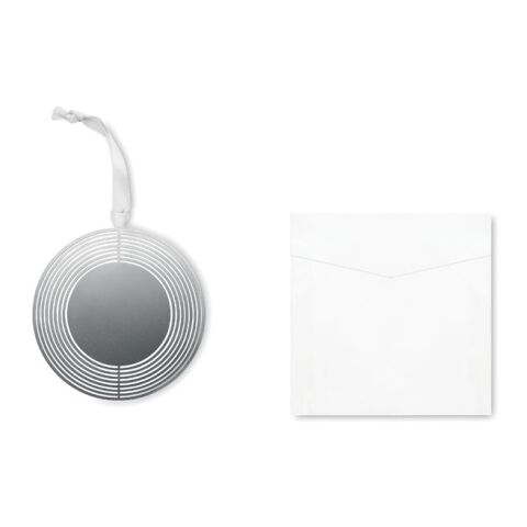 Ornament mit Band, rund silber | ohne Werbeanbringung | Nicht verfügbar | Nicht verfügbar | Nicht verfügbar