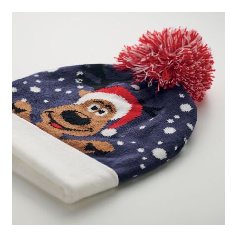 Weihnachtliche Strickmütze blau | ohne Werbeanbringung | Nicht verfügbar | Nicht verfügbar | Nicht verfügbar