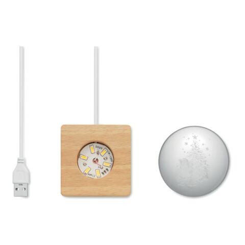 LED-Weihnachtskugel holzfarben | ohne Werbeanbringung | Nicht verfügbar | Nicht verfügbar