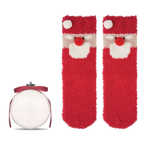 Weihnachtsbaumkugel mit Socken rot