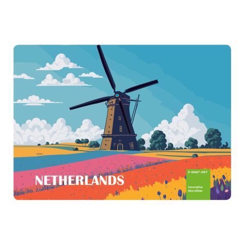 POLYCLEAN rPET Displaytuch im Papieretui, All-Inclusive-Paket  21 x 15 cm
