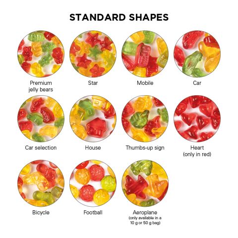 Tetraeder 15 g Trolli Fruchtgummi Standardformen weiß | ohne Werbeanbringung | Daumen | Folie 50% Papier