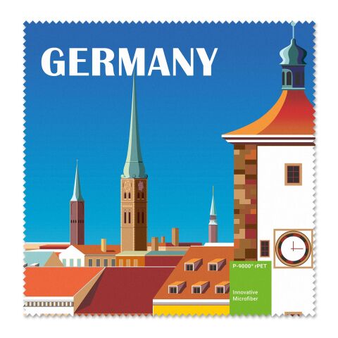 POLYCLEAN rPET Brillentuch im Pergaminbeutel, All-Inclusive-Paket  ohne Werbeanbringung | 20 x 20 cm