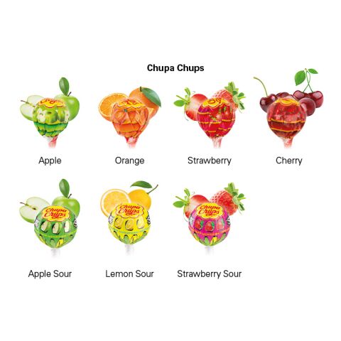 Lolly Box Chupa Chups ohne Werbeanbringung | 1 Chupa Chups Kugel Lolly sour
