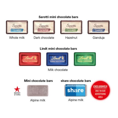 Marken Wand Adventskalender ohne Werbeanbringung | 24 Sarotti Schokotäfelchen