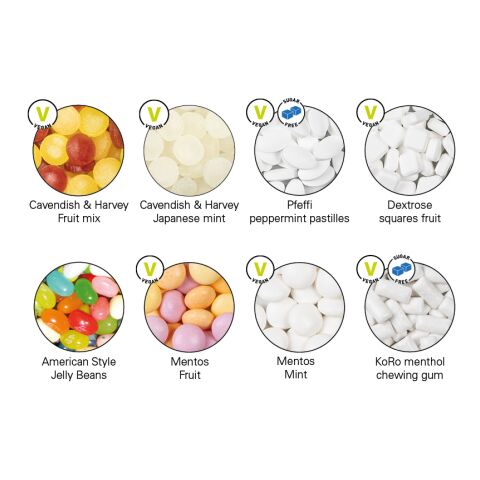 Klappdose weiß | ohne Werbeanbringung | Traubenzuckerquadrate