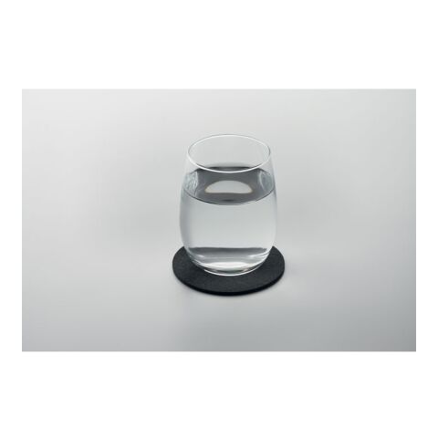 Runder Untersetzer RPET schwarz | ohne Werbeanbringung | Nicht verfügbar | Nicht verfügbar | Nicht verfügbar