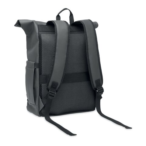 Rolltop-Rucksack 600D RPET dunkelgrau | ohne Werbeanbringung | Nicht verfügbar | Nicht verfügbar | Nicht verfügbar