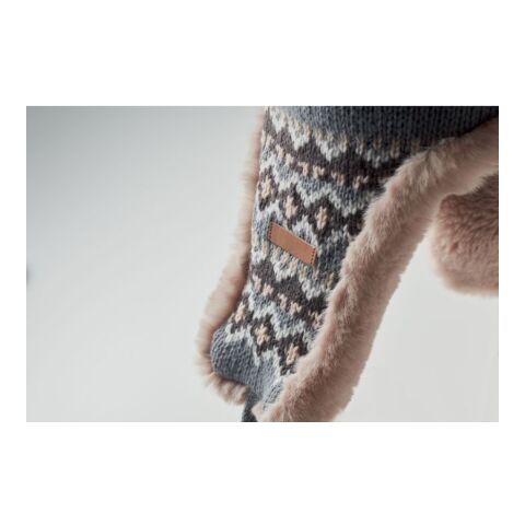 Gestrickte Ohrenmütze grau | ohne Werbeanbringung | Nicht verfügbar | Nicht verfügbar | Nicht verfügbar