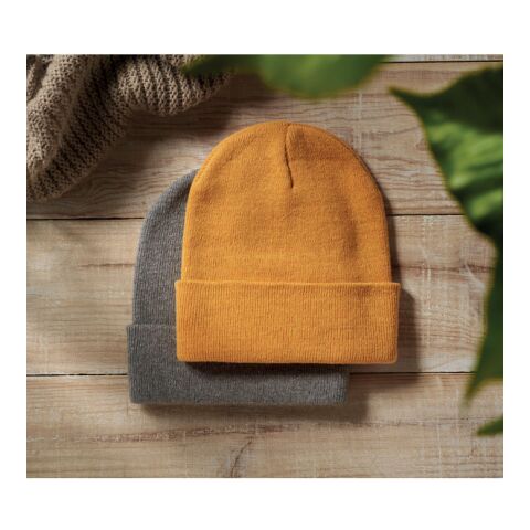 Beanie mit Bündchen gelb | ohne Werbeanbringung | Nicht verfügbar | Nicht verfügbar | Nicht verfügbar