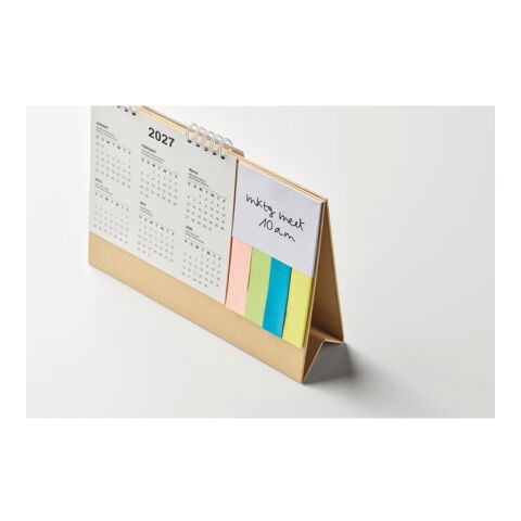 Tischkalender mit Memoblock beige | ohne Werbeanbringung | Nicht verfügbar | Nicht verfügbar | Nicht verfügbar
