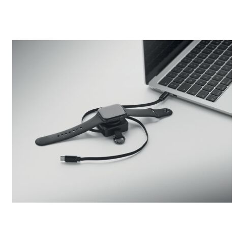 Einziehbares 100W-Typ-C-Kabel schwarz