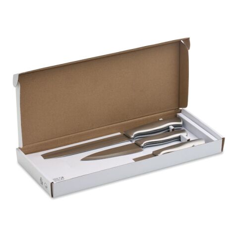 Messer-Set Edelstahl 3-tlg. silber