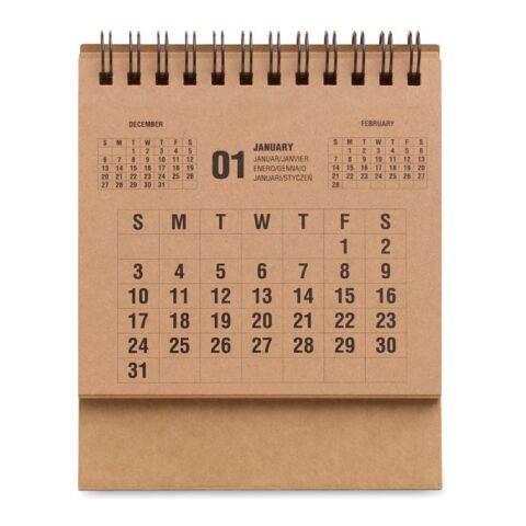 4-Jahres-Tischkalender beige
