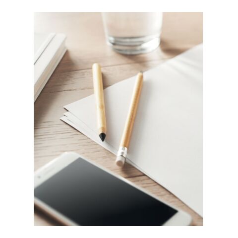 Tintenloses Schreibgerät aus Bambus holzfarben | ohne Werbeanbringung | Nicht verfügbar | Nicht verfügbar