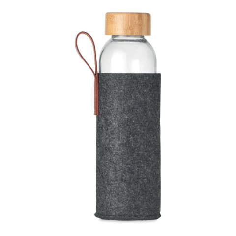 Trinkflasche Glas mit RPET-Polyester-Schutzhülle 500 ml dunkelgrau | ohne Werbeanbringung | Nicht verfügbar | Nicht verfügbar | Nicht verfügbar