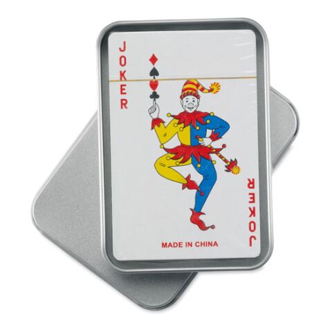 Spielkarten in versilberter Box mattsilber | ohne Werbeanbringung | Nicht verfügbar | Nicht verfügbar