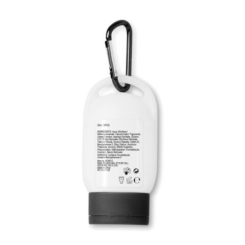 Sonnencreme mit Karabiner schwarz | ohne Werbeanbringung | Nicht verfügbar | Nicht verfügbar | Nicht verfügbar